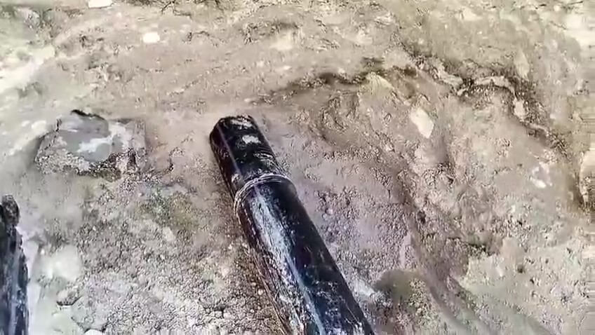 نقطة الاشتباه في تسرب خط المياه